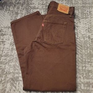 Levi's Straight Ankle Brown Jeans